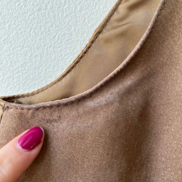 Vintage 70s Nubuck Suede Vest Unisex M Western Boho Layering Button Front - Picture 7 of 10